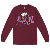 Burgundy valentines day lvn Long Sleeve Tee - RanaPortraitStore