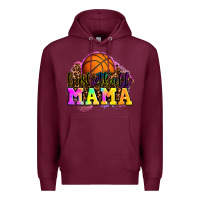 Burgundy basketball mama Premium Hoodie - OliviaCreatesArt