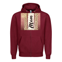 Burgundy Rose gold mom leopard glitter Zipper Hoodie - CowGirlArtShop