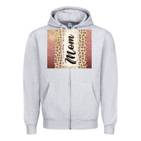 Heather Grey Rose gold mom leopard glitter Zipper Hoodie - CowGirlArtShop