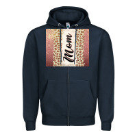 Navy Rose gold mom leopard glitter Zipper Hoodie - CowGirlArtShop