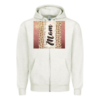 Oatmeal Heather Rose gold mom leopard glitter Zipper Hoodie - CowGirlArtShop