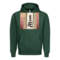 Sports Green Rose gold mom leopard glitter Zipper Hoodie - CowGirlArtShop
