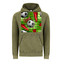Vintage Olive soccer shoes goal seamless pattern Vintage Hoodie - BundleAndBundleShop