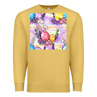 Antique Gold Easter Eggs With Flowers Seamless Pattern Premium Sweatshirt - BundleAndBundleShop