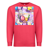 Cardinal Easter Eggs With Flowers Seamless Pattern Premium Sweatshirt - BundleAndBundleShop