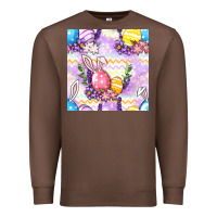 Chestnut Easter Eggs With Flowers Seamless Pattern Premium Sweatshirt - BundleAndBundleShop