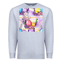 Heather Grey Easter Eggs With Flowers Seamless Pattern Premium Sweatshirt - BundleAndBundleShop