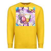 Lemon Easter Eggs With Flowers Seamless Pattern Premium Sweatshirt - BundleAndBundleShop