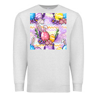 Oatmeal Heather Easter Eggs With Flowers Seamless Pattern Premium Sweatshirt - BundleAndBundleShop