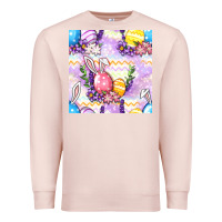 Pale Pink Easter Eggs With Flowers Seamless Pattern Premium Sweatshirt - BundleAndBundleShop