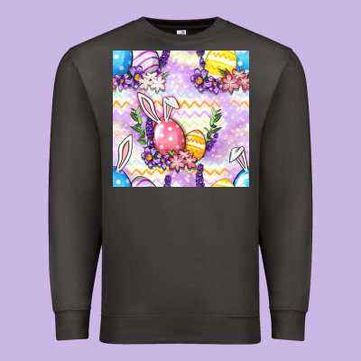 Easter Eggs With Flowers Seamless Pattern Premium Sweatshirt Designed By Bundleandbundleshop