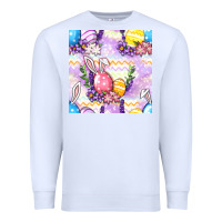 White Easter Eggs With Flowers Seamless Pattern Premium Sweatshirt - BundleAndBundleShop