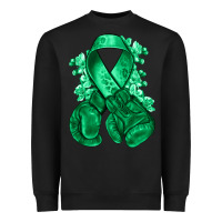 Black Emerald green ribbon Liver Cancer boxing gloves Heavyweight Sweatshirt - NancyCooperArtShop