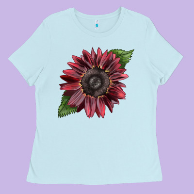 Chocolate Sunflower Ladies Tee Designed By Lillyallendesigns