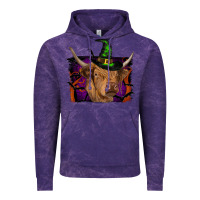 Cloud Purple highland cow halloween Vintage Hoodie - RanaPortraitStore