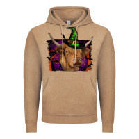 Vintage Coffee highland cow halloween Vintage Hoodie - RanaPortraitStore