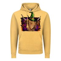 Vintage Mustard highland cow halloween Vintage Hoodie - RanaPortraitStore