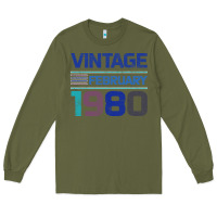Army Green Vintage February 1980 Long Sleeve Tee - Bettercallsaul