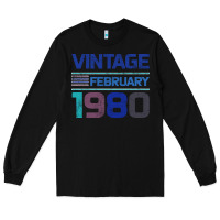 Black Vintage February 1980 Long Sleeve Tee - Bettercallsaul
