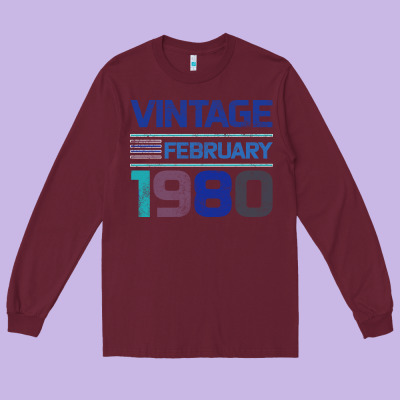Vintage February 1980 Long Sleeve Tee Designed By Bettercallsaul