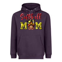 Plum softball mom  and afro messybun mom bbs Heavyweight Hoodie - BundleAndBundleShop