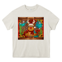 Cream western christmas reindeer Heavy Core Tee - Jasminsmagicworld