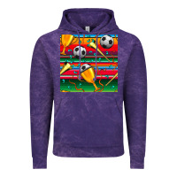 Cloud Purple soccer winner cup and vuvuzela with serape seamless pattern Vintage Hoodie - BundleAndBundleShop