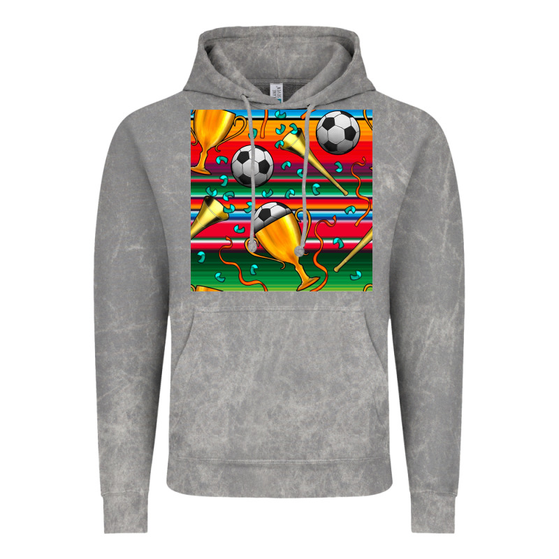 Soccer Winner Cup And Vuvuzela With Serape Seamless Pattern Vintage Hoodie by BundleAndBundleShop | Teevron