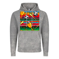 Cloud Rock soccer winner cup and vuvuzela with serape seamless pattern Vintage Hoodie - BundleAndBundleShop