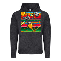 Vintage Black soccer winner cup and vuvuzela with serape seamless pattern Vintage Hoodie - BundleAndBundleShop