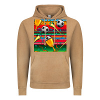 Vintage Camel soccer winner cup and vuvuzela with serape seamless pattern Vintage Hoodie - BundleAndBundleShop