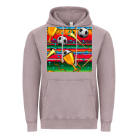 Vintage Zinc soccer winner cup and vuvuzela with serape seamless pattern Vintage Hoodie - BundleAndBundleShop
