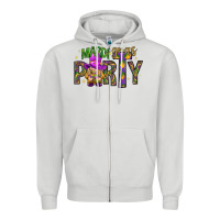 Dove Grey Mardi Gras party Zipper Hoodie - HowdyJamesFarm