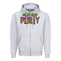 Heather Grey Mardi Gras party Zipper Hoodie - HowdyJamesFarm