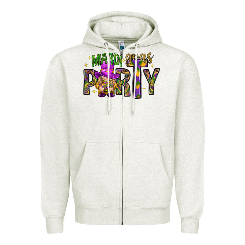 Mardi Gras Party Zipper Hoodie by HowdyJamesFarm | Teevron