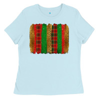 Baby Blue Christmas brushstroke Ladies Tee - Jasminsmagicworld