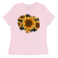 Bubblegum Pink sunflower patch Ladies Tee - Jasminsmagicworld