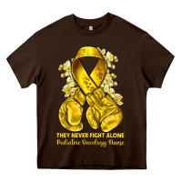 Chocolate Brown they never fight alone yellow ribbon with boxing g Heavy Core Tee - NancyCooperArtShop