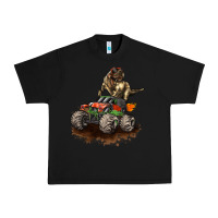 Black monster truck and t rex dinosaur Urban Heavy Tee - LillyAllenDesigns