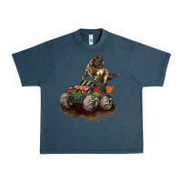 Midnight Navy monster truck and t rex dinosaur Urban Heavy Tee - LillyAllenDesigns