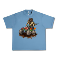 Pebble Blue monster truck and t rex dinosaur Urban Heavy Tee - LillyAllenDesigns