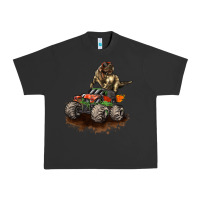 Pigment Black monster truck and t rex dinosaur Urban Heavy Tee - LillyAllenDesigns