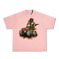 Salmon monster truck and t rex dinosaur Urban Heavy Tee - LillyAllenDesigns