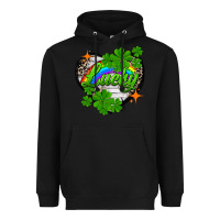 Black lucky heart St. Patricks Day Heavyweight Hoodie - FaDigitalArtStudio