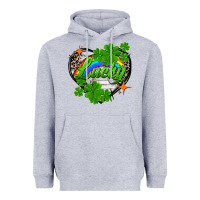 Heather Grey lucky heart St. Patricks Day Heavyweight Hoodie - FaDigitalArtStudio