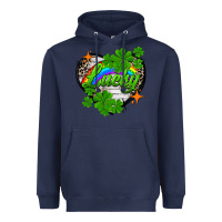 Navy lucky heart St. Patricks Day Heavyweight Hoodie - FaDigitalArtStudio