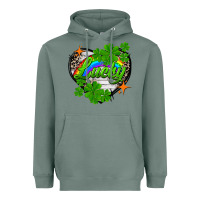 Sage lucky heart St. Patricks Day Heavyweight Hoodie - FaDigitalArtStudio