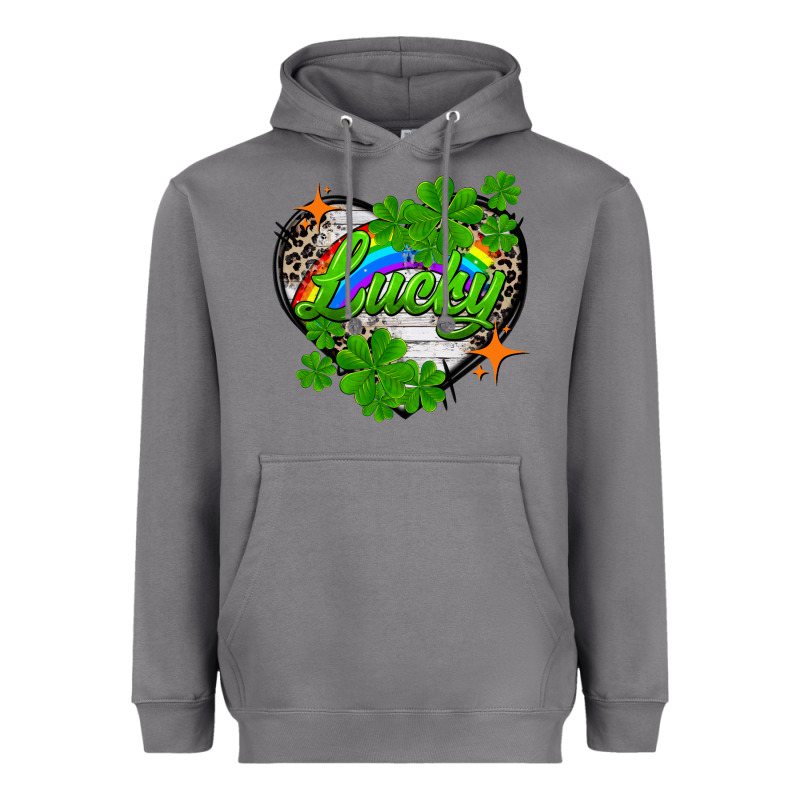 Lucky Heart St. Patricks Day Heavyweight Hoodie by FaDigitalArtStudio | Teevron