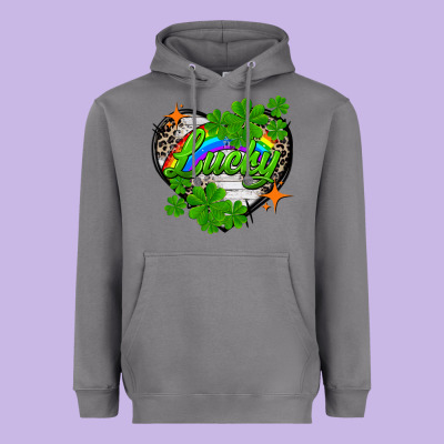 Lucky Heart St. Patricks Day Heavyweight Hoodie Designed By Fadigitalartstudio